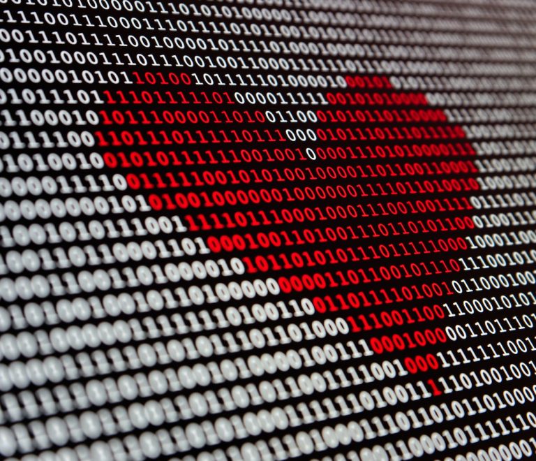 a heart is shown on a computer screen